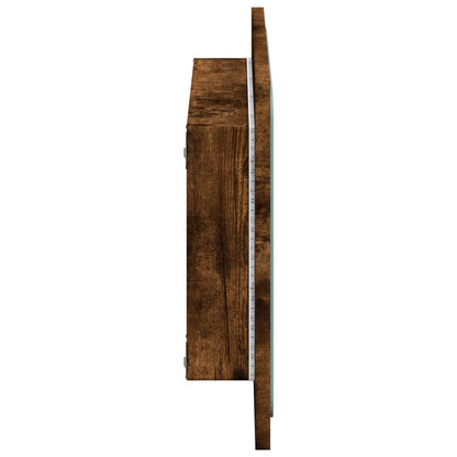 vidaXL LED Bathroom Mirror Smoked Oak 60x8,5x38 cm Engineered Wood