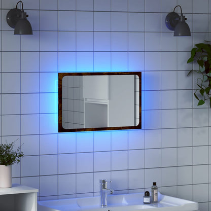 vidaXL LED Bathroom Mirror Sonoma Oak 60x8.5x38 cm Engineered Wood