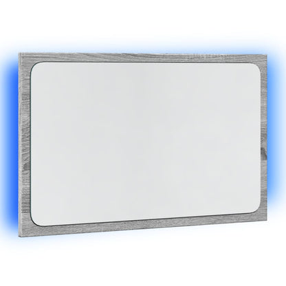 vidaXL LED Bathroom Mirror Grey Sonoma 60x8,5x38 cm Engineered Wood