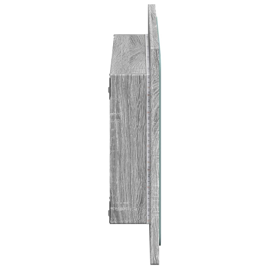 vidaXL LED Bathroom Mirror Grey Sonoma 60x8.5x38 cm Engineered Wood