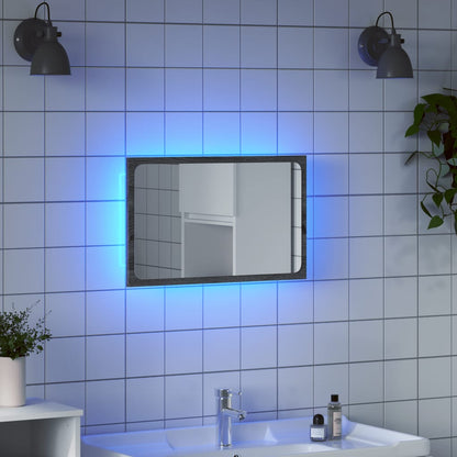 vidaXL LED Bathroom Mirror Grey Sonoma 60x8,5x38 cm Engineered Wood