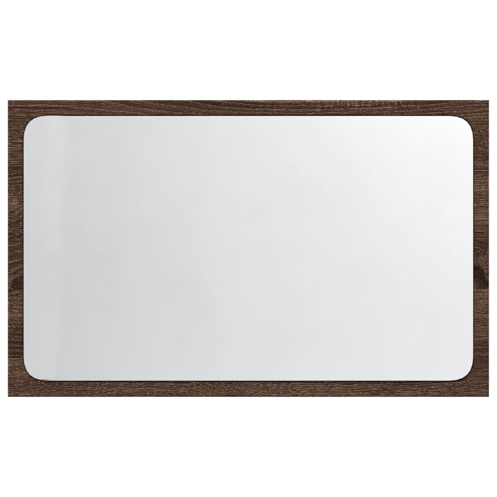 vidaXL LED Bathroom Mirror Brown Oak 60x8,5x38 cm Engineered Wood