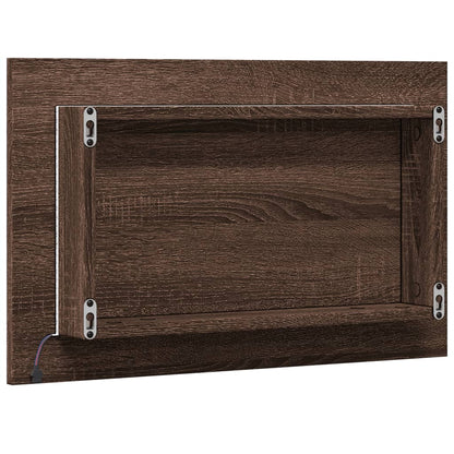 vidaXL LED Bathroom Mirror Brown Oak 60x8,5x38 cm Engineered Wood