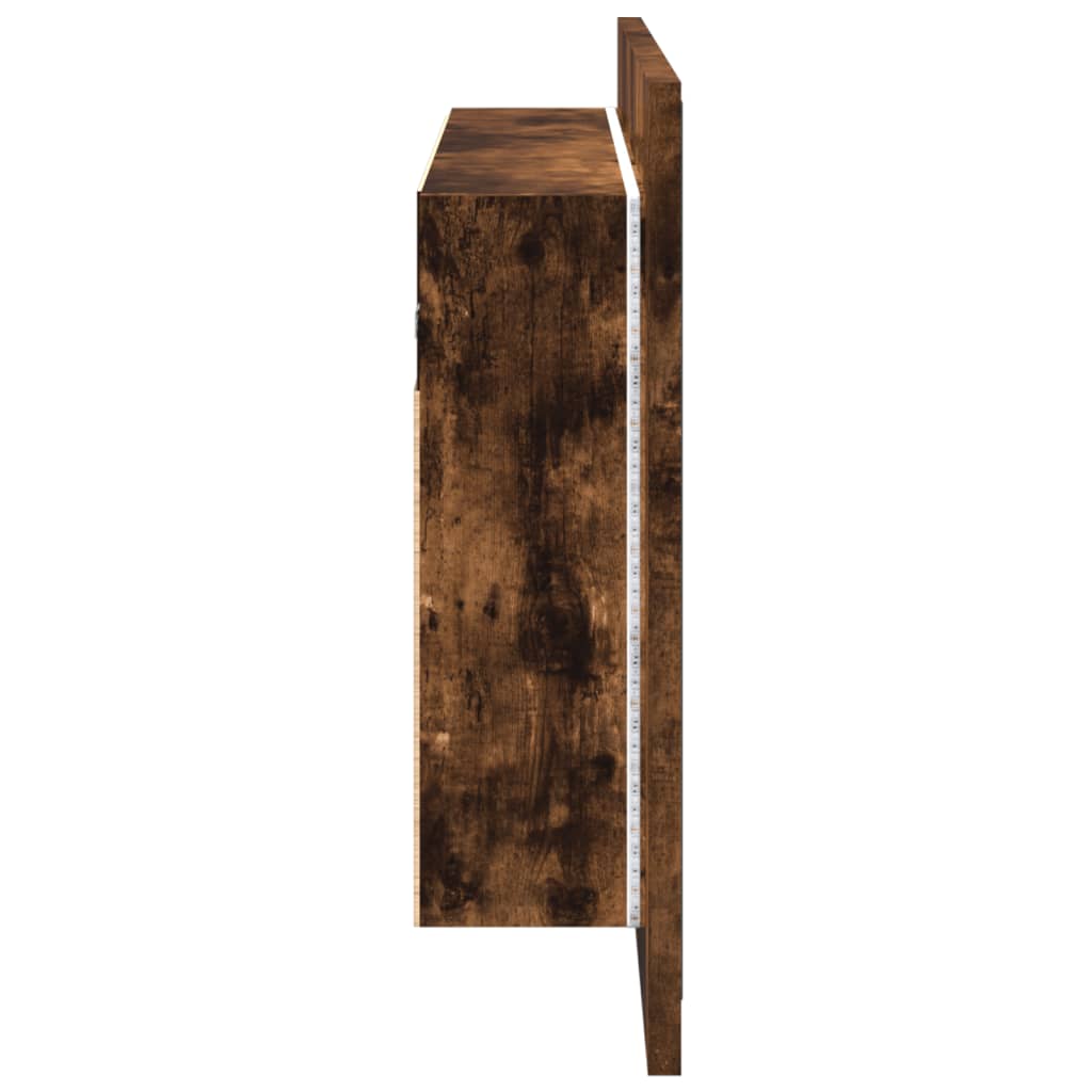 vidaXL LED Bathroom Mirror Cabinet Smoked Oak 80x12x45 cm Acrylic