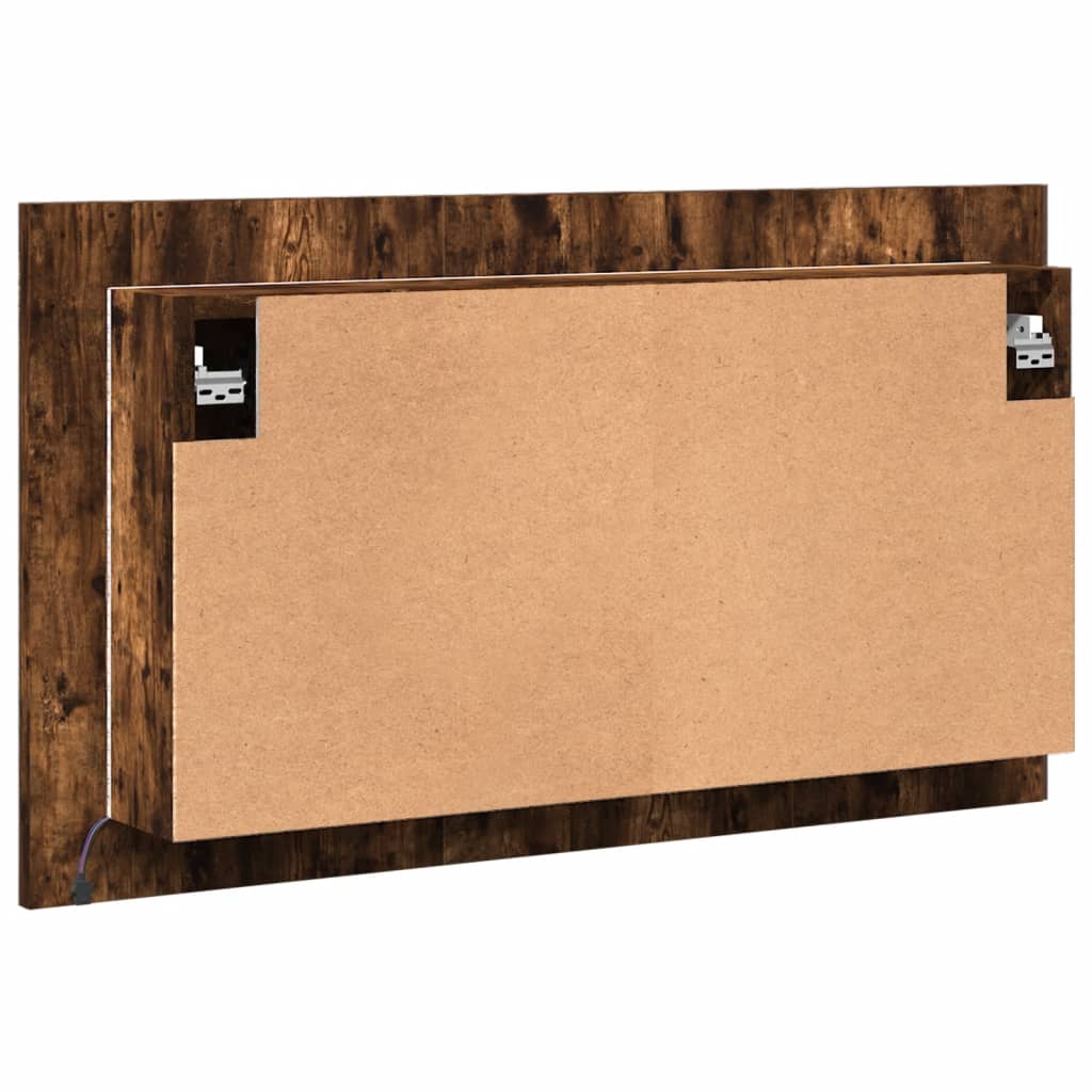 vidaXL LED Bathroom Mirror Cabinet Smoked Oak 80x12x45 cm Acrylic