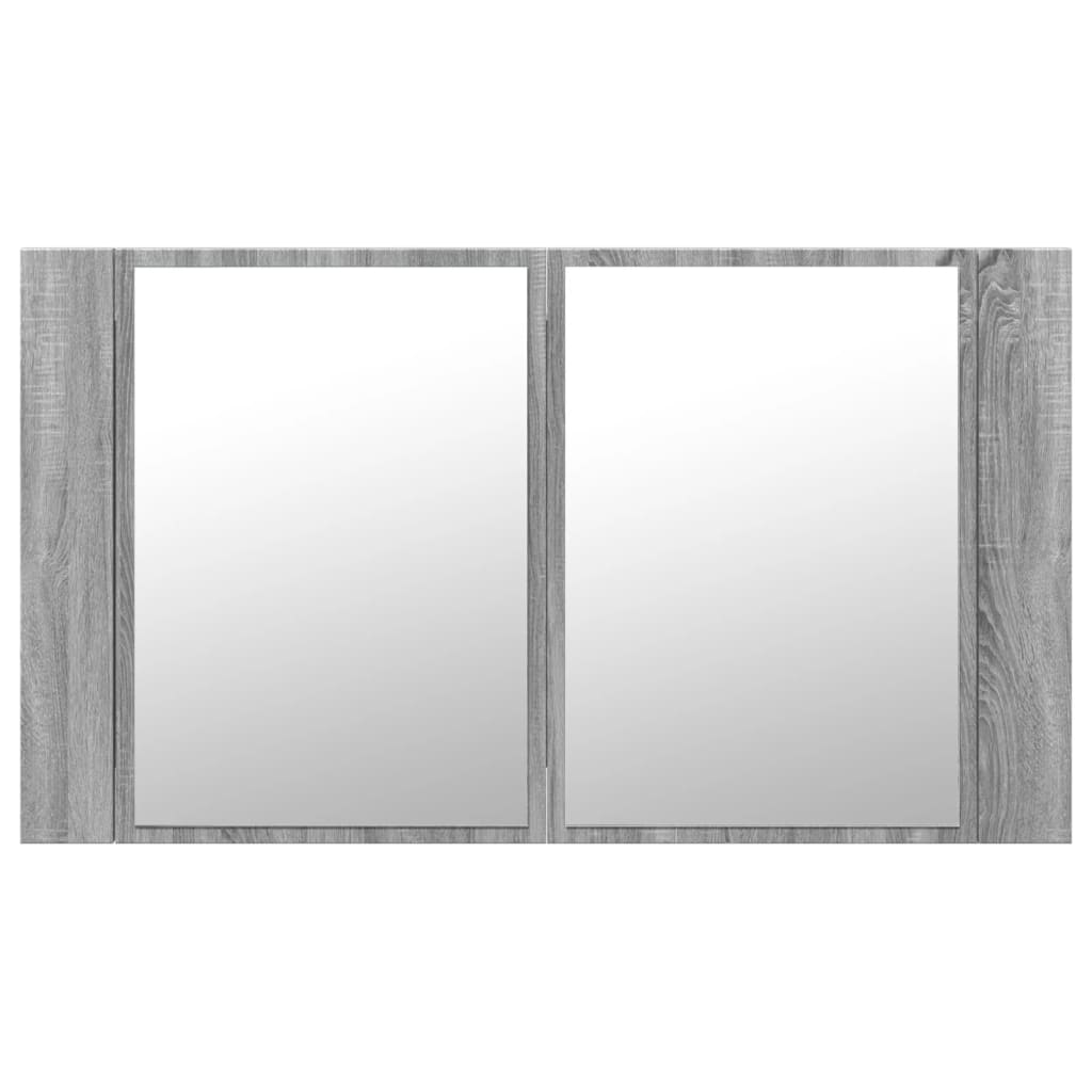 vidaXL LED Bathroom Mirror Cabinet Grey Sonoma 80x12x45 cm Acrylic