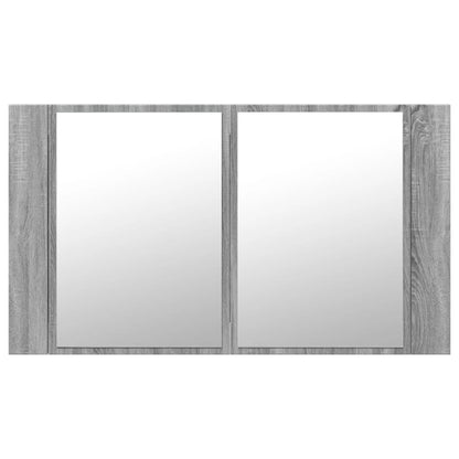 vidaXL LED Bathroom Mirror Cabinet Grey Sonoma 80x12x45 cm Acrylic