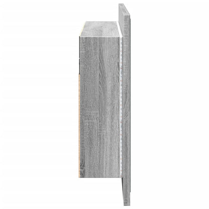 vidaXL LED Bathroom Mirror Cabinet Grey Sonoma 80x12x45 cm Acrylic
