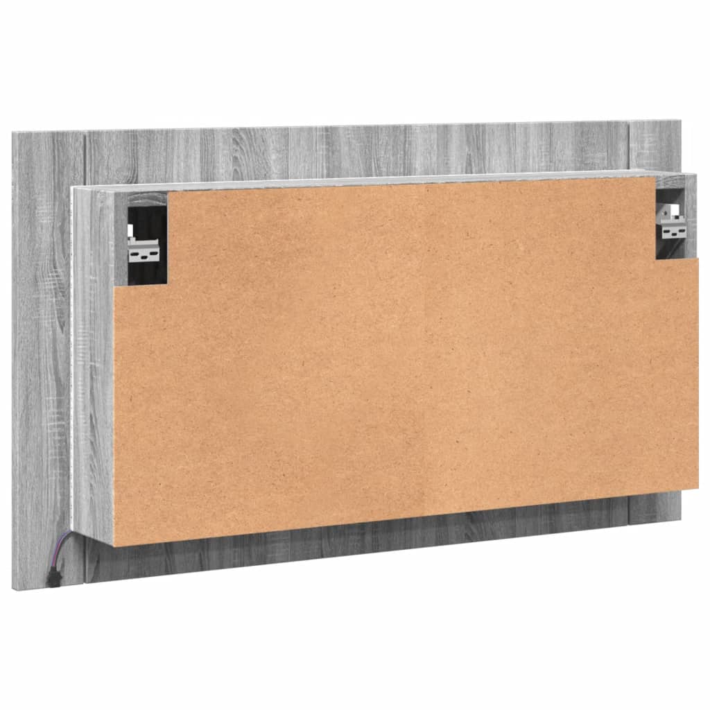 vidaXL LED Bathroom Mirror Cabinet Grey Sonoma 80x12x45 cm Acrylic