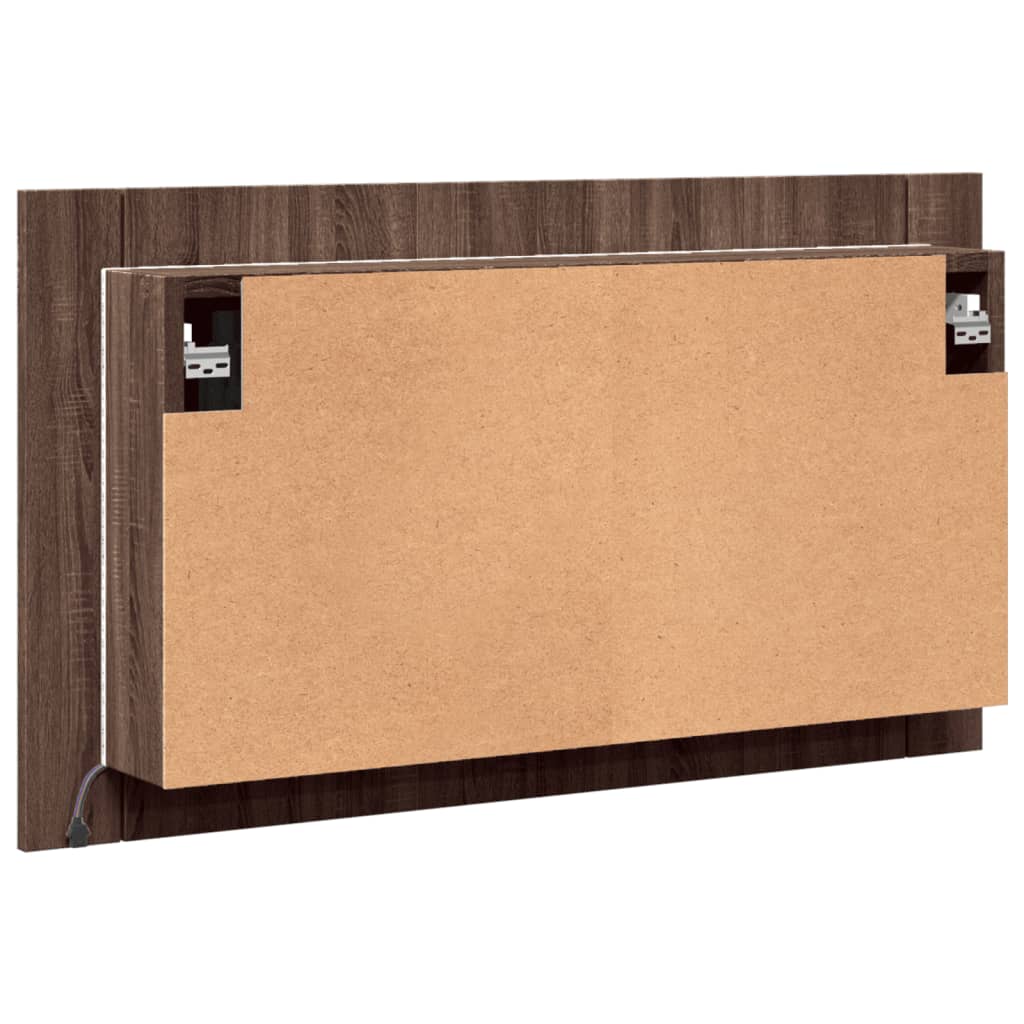 vidaXL LED Bathroom Mirror Cabinet Brown Oak 80x12x45 cm Acrylic