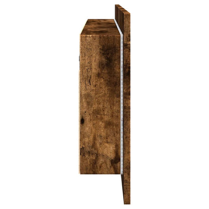 vidaXL LED Bathroom Mirror Cabinet Smoked Oak 100x12x45 cm