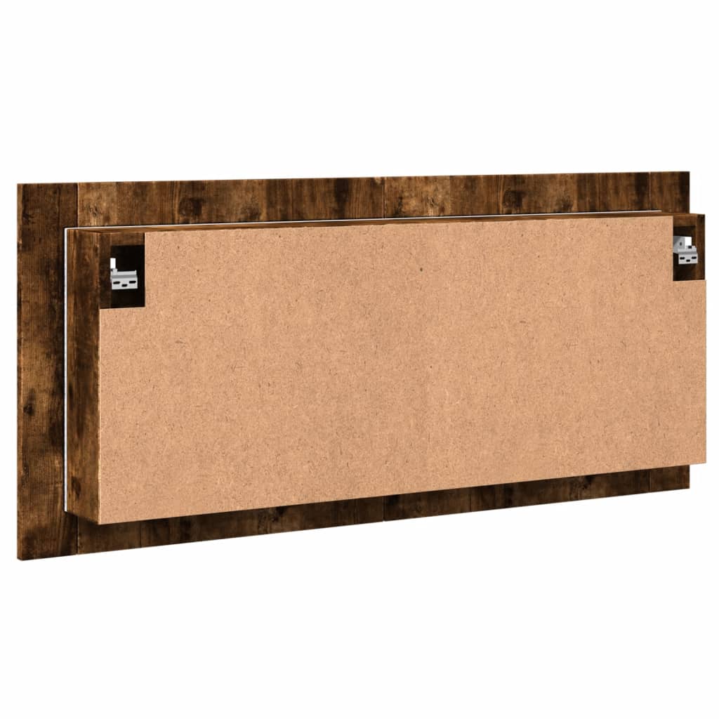vidaXL LED Bathroom Mirror Cabinet Smoked Oak 100x12x45 cm