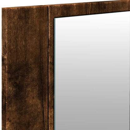 vidaXL LED Bathroom Mirror Cabinet Smoked Oak 100x12x45 cm