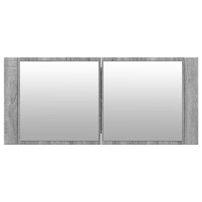 vidaXL LED Bathroom Mirror Cabinet Grey Sonoma 100x12x45 cm