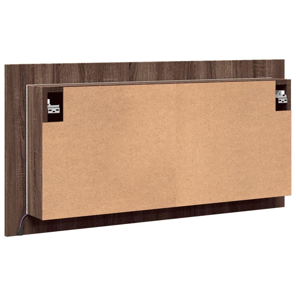 vidaXL LED Bathroom Mirror Cabinet Brown Oak 90x12x45 cm Acrylic
