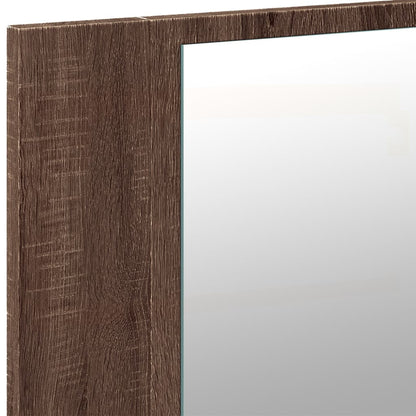 vidaXL LED Bathroom Mirror Cabinet Brown Oak 90x12x45 cm Acrylic