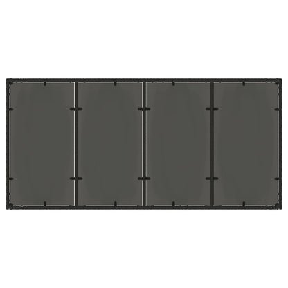 vidaXL Garden Table with Glass Top Black 190x90x75 cm Poly Rattan