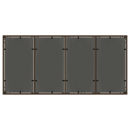 vidaXL Garden Table with Glass Top Brown 190x90x75 cm Poly Rattan