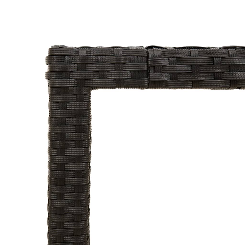 vidaXL Garden Table with Acacia Wood Top Black 190x90x75 cm Poly Rattan
