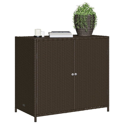 vidaXL Garden Storage Cabinet Brown 83x45x76 cm Poly Rattan