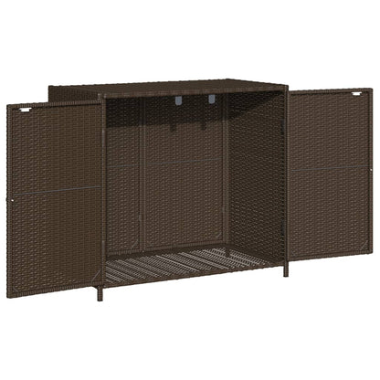 vidaXL Garden Storage Cabinet Brown 83x45x76 cm Poly Rattan