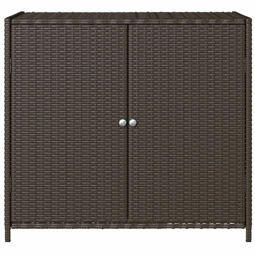 vidaXL Garden Storage Cabinet Brown 83x45x76 cm Poly Rattan