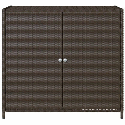 vidaXL Garden Storage Cabinet Brown 83x45x76 cm Poly Rattan