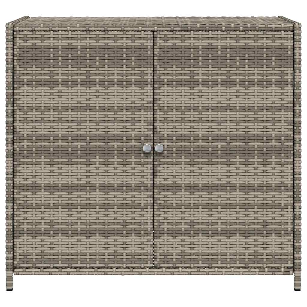 vidaXL Garden Storage Cabinet Grey 83x45x76 cm Poly Rattan