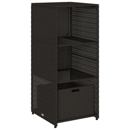 vidaXL Garden Storage Cabinet Black 50x55x115 cm Poly Rattan