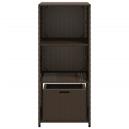 vidaXL Garden Storage Cabinet Brown 50x55x115 cm Poly Rattan