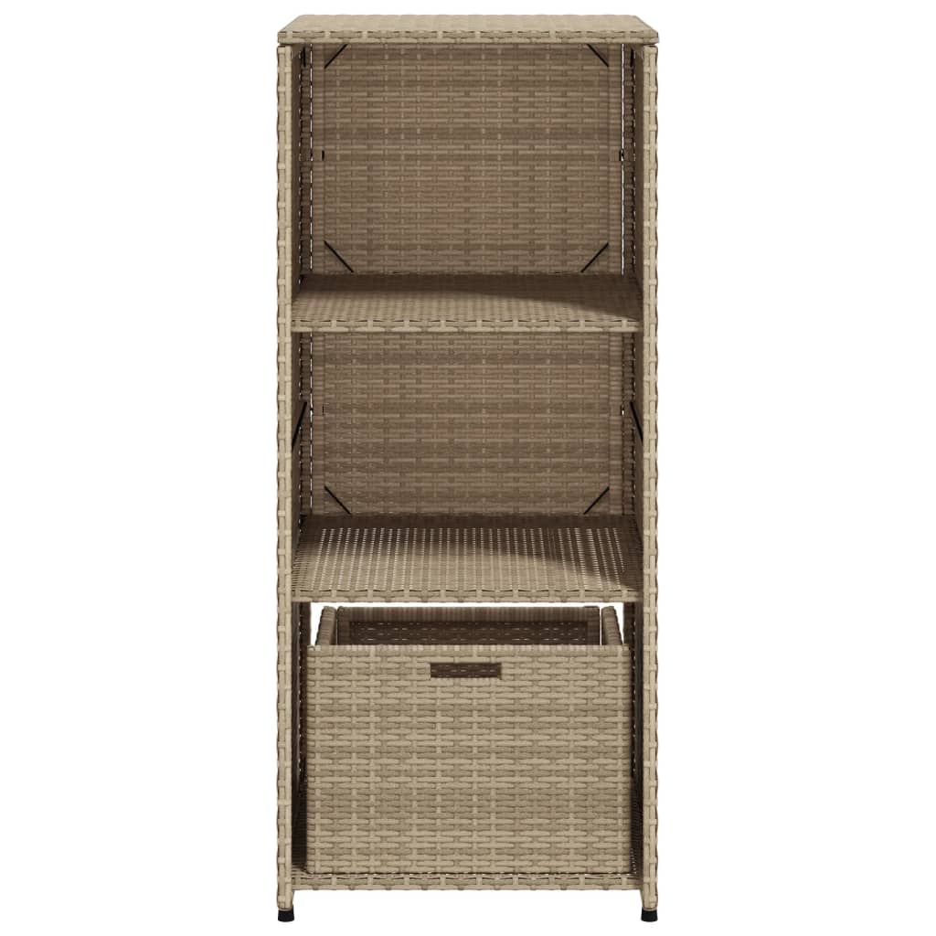 vidaXL Garden Storage Cabinet Beige 50x55x115 cm Poly Rattan