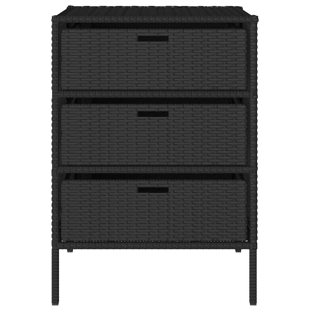 vidaXL Garden Storage Cabinet Black 55x59x80 cm Poly Rattan
