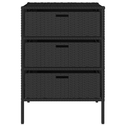 vidaXL Garden Storage Cabinet Black 55x59x80 cm Poly Rattan