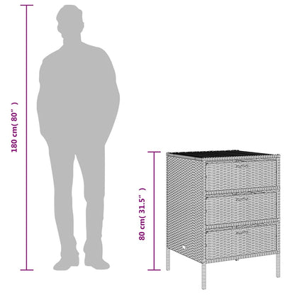 vidaXL Garden Storage Cabinet Black 55x59x80 cm Poly Rattan
