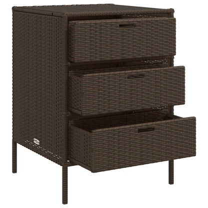 vidaXL Garden Storage Cabinet Brown 55x59x80 cm Poly Rattan