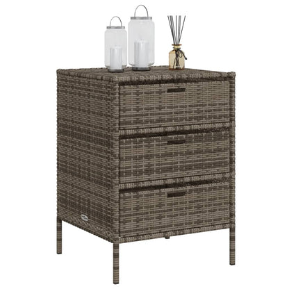 vidaXL Garden Storage Cabinet Grey 55x59x80 cm Poly Rattan
