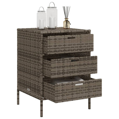 vidaXL Garden Storage Cabinet Grey 55x59x80 cm Poly Rattan