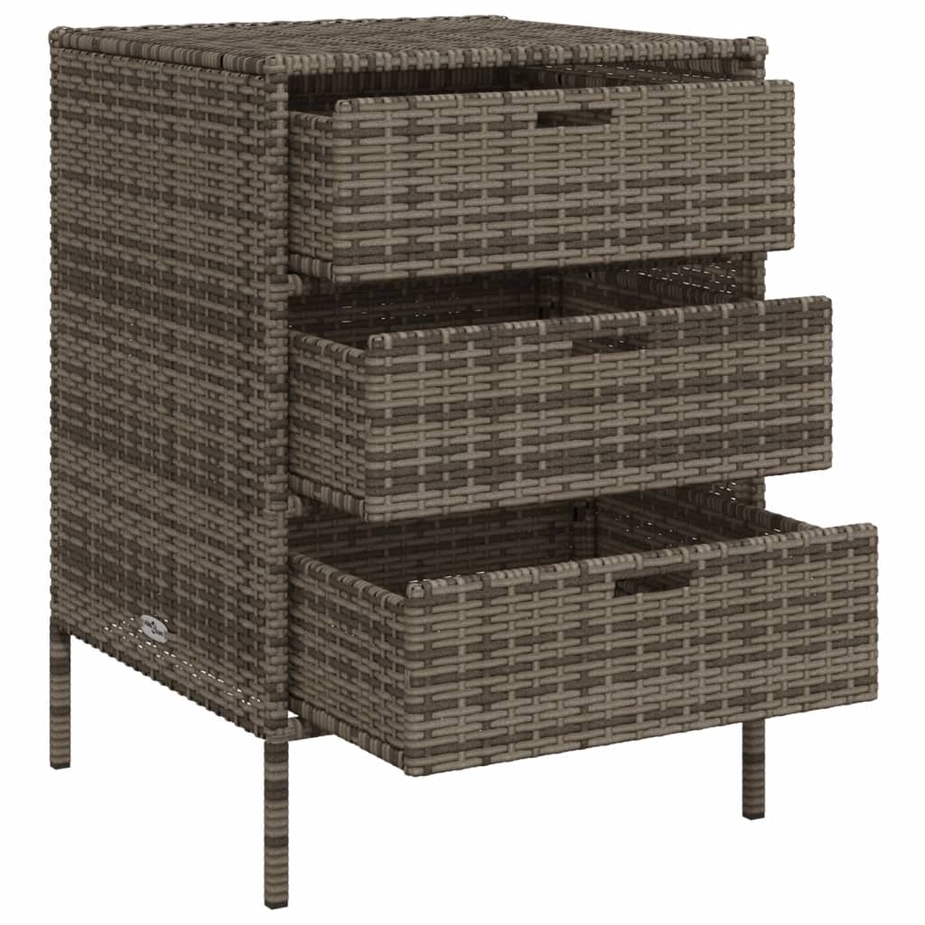vidaXL Garden Storage Cabinet Grey 55x59x80 cm Poly Rattan