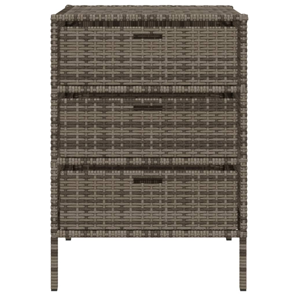 vidaXL Garden Storage Cabinet Grey 55x59x80 cm Poly Rattan