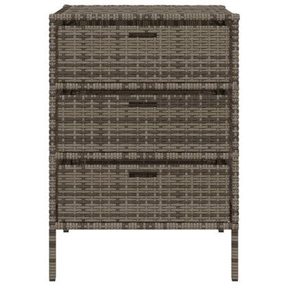 vidaXL Garden Storage Cabinet Grey 55x59x80 cm Poly Rattan