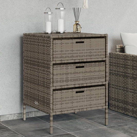 vidaXL Garden Storage Cabinet Grey 55x59x80 cm Poly Rattan