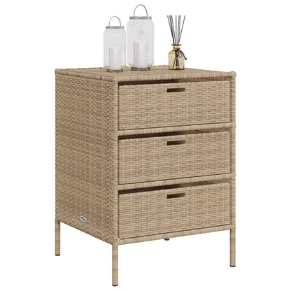 vidaXL Garden Storage Cabinet Beige 55x59x80 cm Poly Rattan