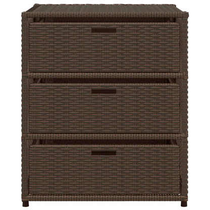 vidaXL Garden Storage Cabinet Brown 55x59x69 cm Poly Rattan