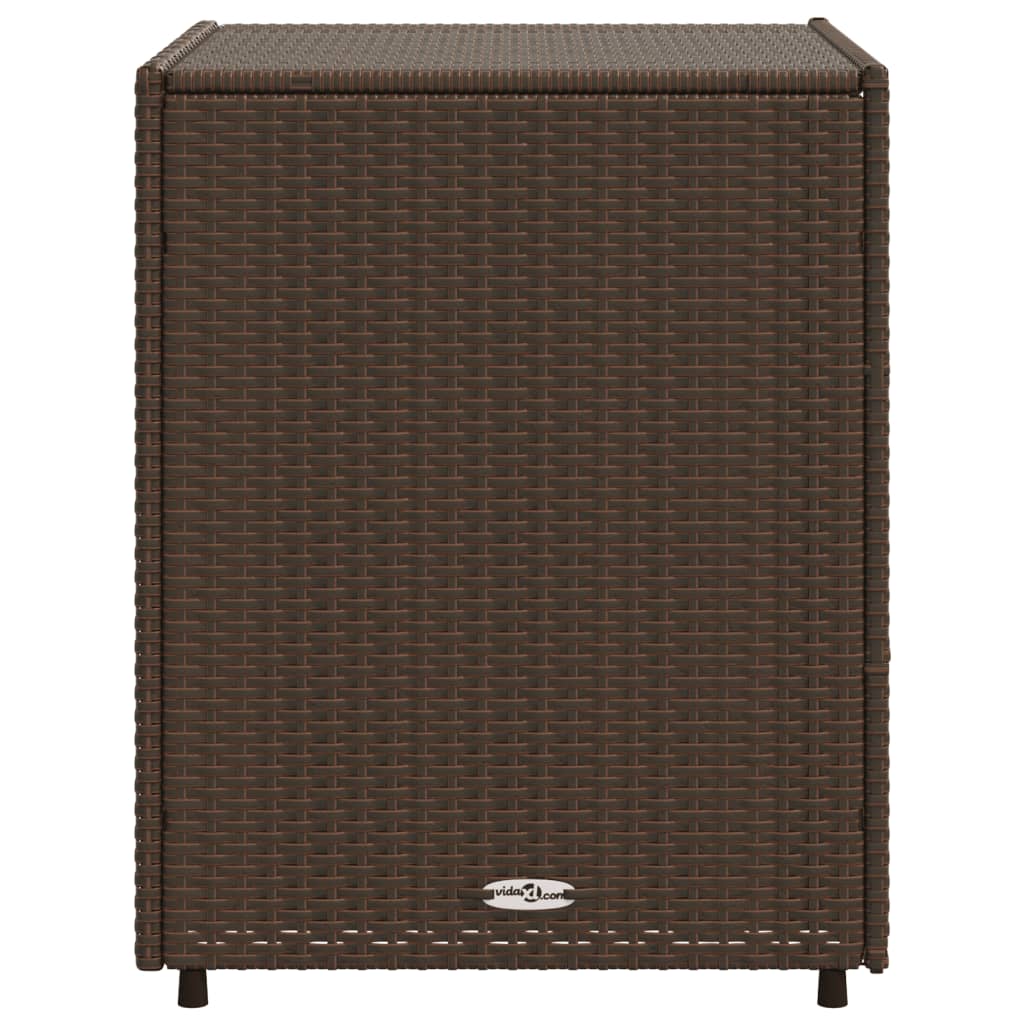 vidaXL Garden Storage Cabinet Brown 55x59x69 cm Poly Rattan