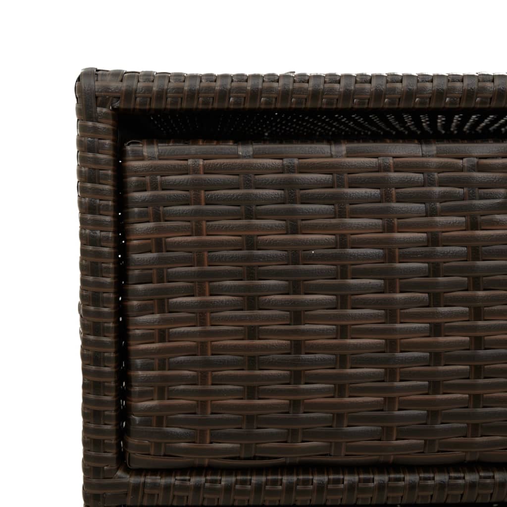 vidaXL Garden Storage Cabinet Brown 55x59x69 cm Poly Rattan