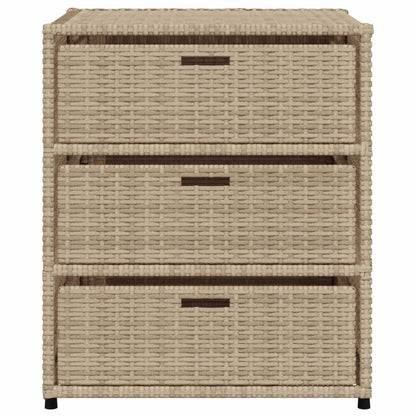 vidaXL Garden Storage Cabinet Beige 55x59x69 cm Poly Rattan