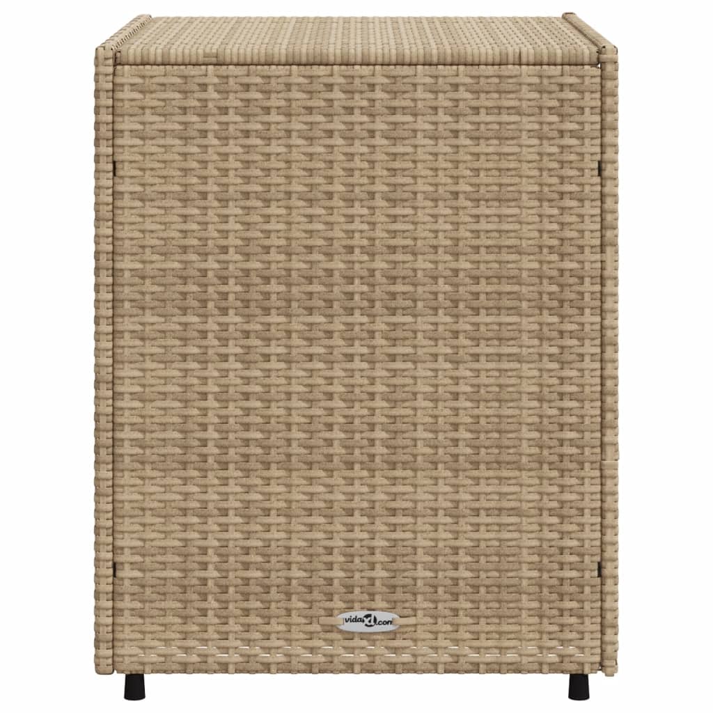 vidaXL Garden Storage Cabinet Beige 55x59x69 cm Poly Rattan