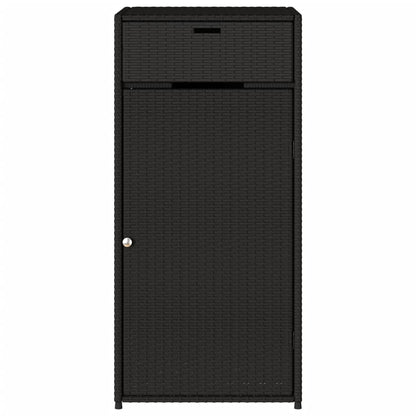 vidaXL Garden Storage Cabinet Black 55x55x111 cm Poly Rattan