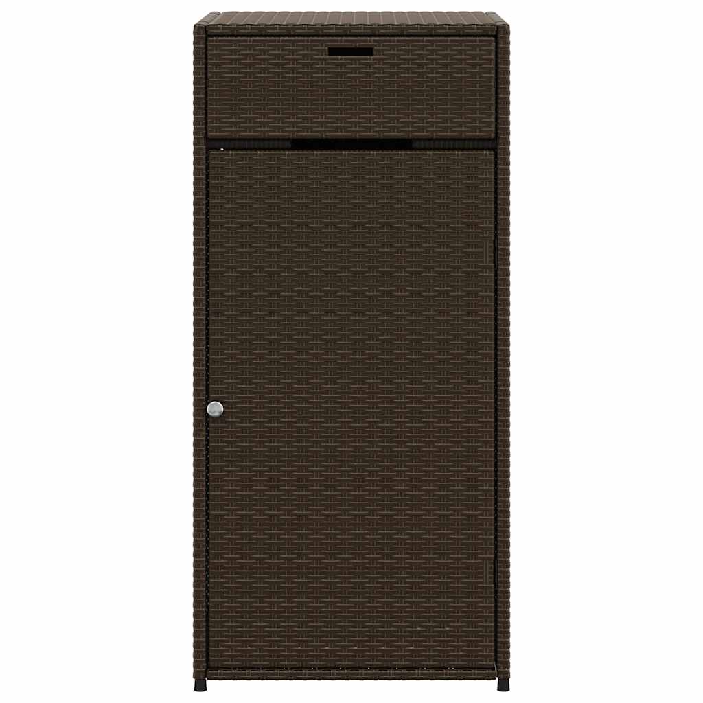 vidaXL Garden Storage Cabinet Brown 55x55x111 cm Poly Rattan