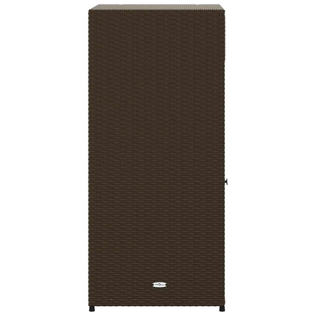 vidaXL Garden Storage Cabinet Brown 55x55x111 cm Poly Rattan